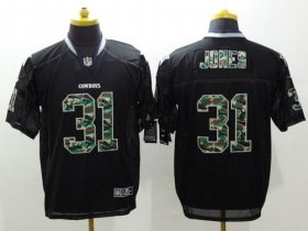 Wholesale Cheap Nike Cowboys #31 Byron Jones Black Men\'s Stitched NFL Elite Camo Fashion Jersey
