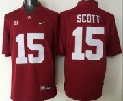 Wholesale Cheap Men's Alabama Crimson Tide #15 JK Scott Red 2016 Playoff Diamond Quest College Football Nike Limited Jersey
