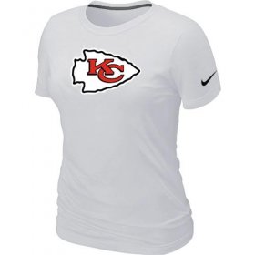 Wholesale Cheap Women\'s Nike Kansas City Chiefs Logo NFL T-Shirt White