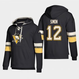 Wholesale Cheap Pittsburgh Penguins #12 Dominik Simon Black adidas Lace-Up Pullover Hoodie