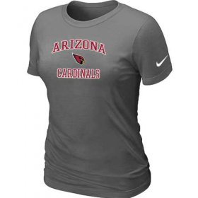Wholesale Cheap Women\'s Nike Arizona Cardinals Heart & Soul NFL T-Shirt Dark Grey