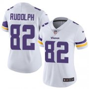 Wholesale Cheap Nike Vikings #82 Kyle Rudolph White Women's Stitched NFL Vapor Untouchable Limited Jersey