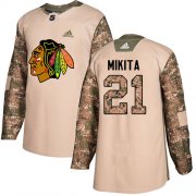 Wholesale Cheap Adidas Blackhawks #21 Stan Mikita Camo Authentic 2017 Veterans Day Stitched NHL Jersey