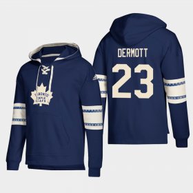 Wholesale Cheap Toronto Maple Leafs #23 Travis Dermott Blue adidas Lace-Up Pullover Hoodie