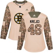 Wholesale Cheap Adidas Bruins #46 David Krejci Camo Authentic 2017 Veterans Day Women's Stitched NHL Jersey