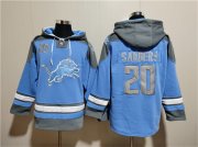 Cheap Men's Detroit Lions #20 Barry Sanders Blue Ageless Must-Have Lace-Up Pullover Hoodie