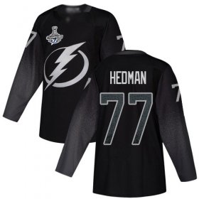 Cheap Adidas Lightning #77 Victor Hedman Black Alternate Authentic Youth 2020 Stanley Cup Champions Stitched NHL Jersey