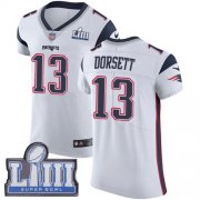Wholesale Cheap Nike Patriots #13 Phillip Dorsett White Super Bowl LIII Bound Men's Stitched NFL Vapor Untouchable Elite Jersey