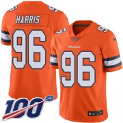 Wholesale Cheap Nike Broncos #96 Shelby Harris Orange Men's Stitched NFL Limited Rush 100th Season Jersey