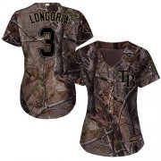 Wholesale Cheap Rays #3 Evan Longoria Camo Realtree Collection Cool Base Women's Stitched MLB Jersey