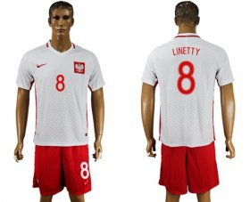 Wholesale Cheap Poland #8 Linetty Home Soccer Country Jersey