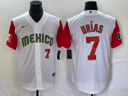 Wholesale Cheap Men's Mexico Baseball #7 Julio Urias Number 2023 White Red World Classic Stitched Jersey 19