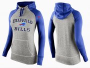 Wholesale Cheap Women's Nike Buffalo Bills Performance Hoodie Grey & Blue_2