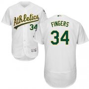 Wholesale Cheap Athletics #34 Rollie Fingers White Flexbase Authentic Collection Stitched MLB Jersey