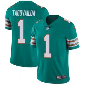 Wholesale Cheap Nike Dolphins #1 Tua Tagovailoa Aqua Green Alternate Men\'s Stitched NFL Vapor Untouchable Limited Jersey