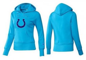 Wholesale Cheap Women\'s Indianapolis Colts Logo Pullover Hoodie Light Blue