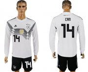 Wholesale Cheap Germany #14 Can White Home Long Sleeves Soccer Country Jersey
