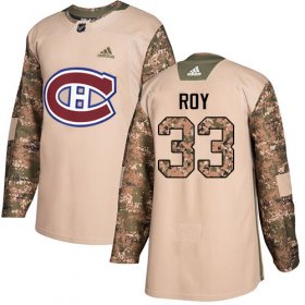Wholesale Cheap Adidas Canadiens #33 Patrick Roy Camo Authentic 2017 Veterans Day Stitched Youth NHL Jersey