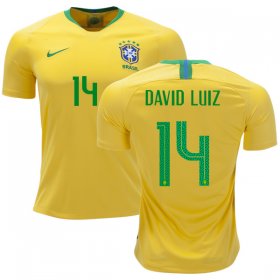 Wholesale Cheap Brazil #14 David Luiz Home Kid Soccer Country Jersey