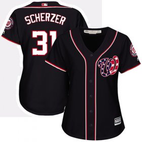 Wholesale Cheap Nationals #31 Max Scherzer Navy Blue Alternate Women\'s Stitched MLB Jersey