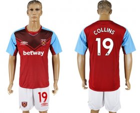 Wholesale Cheap West Ham United #19 Collins Home Soccer Club Jersey