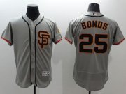 Wholesale Cheap Giants #25 Barry Bonds Grey Flexbase Authentic Collection Road 2 Stitched MLB Jersey