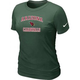Wholesale Cheap Women\'s Nike Arizona Cardinals Heart & Soul NFL T-Shirt Dark Green