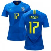 Wholesale Cheap Women's Brazil #17 Taison Away Soccer Country Jersey