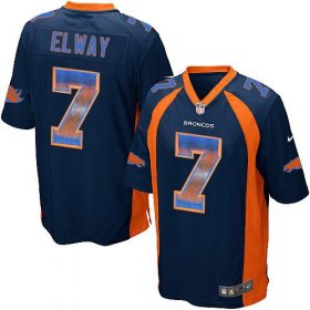 Wholesale Cheap Nike Broncos #7 John Elway Navy Blue Alternate Men\'s Stitched NFL Limited Strobe Jersey