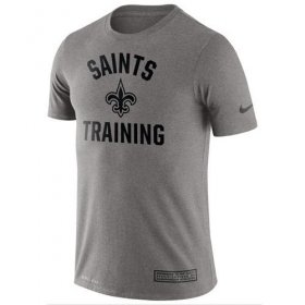 Wholesale Cheap Men\'s New Orleans Saints Nike Heathered Gray Training Performance T-Shirt