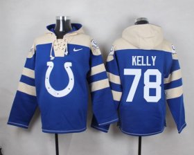 Wholesale Cheap Nike Colts #78 Ryan Kelly Royal Blue Player Pullover Hoodie