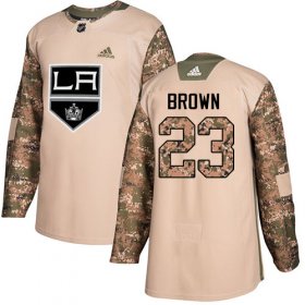 Wholesale Cheap Adidas Kings #23 Dustin Brown Camo Authentic 2017 Veterans Day Stitched Youth NHL Jersey
