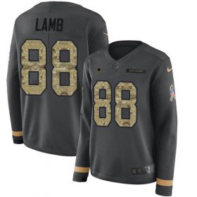 Wholesale Cheap Nike Cowboys #88 CeeDee Lamb Anthracite Salute to Service Women\'s Stitched NFL Limited Therma Long Sleeve Jersey