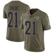 Wholesale Cheap Nike Rams #21 Aqib Talib Olive Men's Stitched NFL Limited 2017 Salute To Service Jersey
