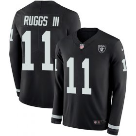 Wholesale Cheap Nike Raiders #11 Henry Ruggs III Black Team Color Men\'s Stitched NFL Limited Therma Long Sleeve Jersey