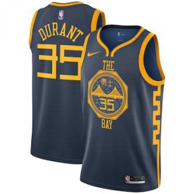 Wholesale Cheap Men\'s Golden State Warriors #35 Kevin Durant Nike Navy 2019 Swingman City Edition Jersey