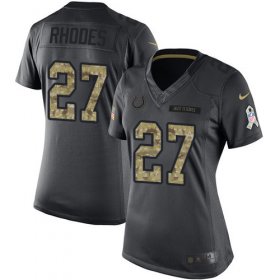 Wholesale Cheap Nike Colts #27 Xavier Rhodes Black Women\'s Stitched NFL Limited 2016 Salute to Service Jersey