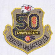 Wholesale Cheap Kansas City Chiefs 50th Anniversary of Operation Linebacker Patch