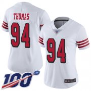 Wholesale Cheap Nike 49ers #94 Solomon Thomas White Rush Women's Stitched NFL Limited 100th Season Jersey