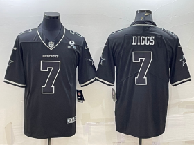 Wholesale Cheap Men\'s Dallas Cowboys #7 Trevon Diggs Black With 1960 Patch Limited Stitched Football Jersey