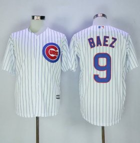Wholesale Cheap Cubs #9 Javier Baez White(Blue Strip) New Cool Base Stitched MLB Jersey