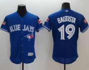 Wholesale Cheap Blue Jays #19 Jose Bautista Blue Fashion Stars & Stripes Flexbase Authentic Stitched MLB Jersey