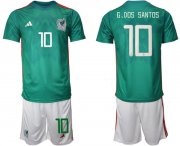Wholesale Men's Mexico #10 D.dos Santos Green Home Soccer Jersey Suit