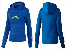 Wholesale Cheap Women\'s Los Angeles Chargers Logo Pullover Hoodie Blue
