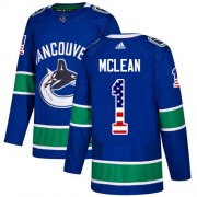 Wholesale Cheap Adidas Canucks #1 Kirk Mclean Blue Home Authentic USA Flag Stitched NHL Jersey