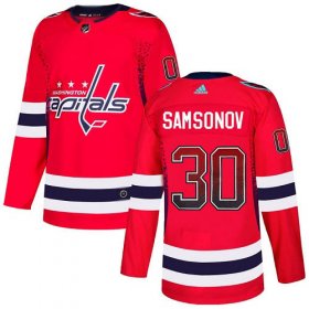 Wholesale Cheap Adidas Capitals #30 Ilya Samsonov Red Home Authentic Drift Fashion Stitched NHL Jersey