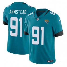 Cheap Men\'s Jacksonville Jaguars #91 Arik Armstead Teal Vapor Untouchable Limited Football Stitched Jersey