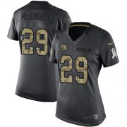 Wholesale Cheap Nike Giants #29 Xavier McKinney Black Women's Stitched NFL Limited 2016 Salute to Service Jersey