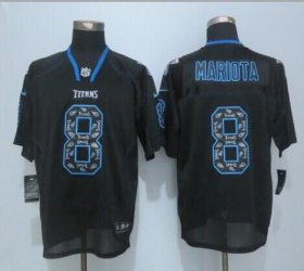 Wholesale Cheap Nike Titans #8 Marcus Mariota New Lights Out Black Men\'s Stitched NFL Elite Jersey