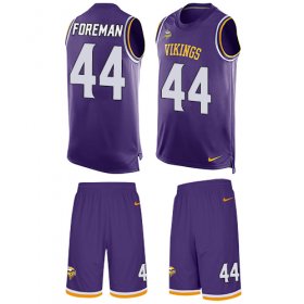 Wholesale Cheap Nike Vikings #44 Chuck Foreman Purple Team Color Men\'s Stitched NFL Limited Tank Top Suit Jersey